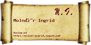 Molnár Ingrid névjegykártya