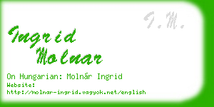 ingrid molnar business card
